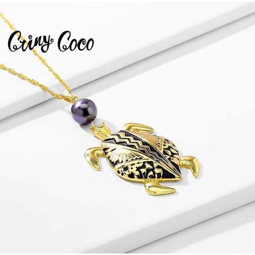 2020 Fashion Hotsale Hawaii Necklaces for Women Big Turtle Pearl Luxury Cring Coco Cool Animal Alloy Metal Holiday Party Jewelry