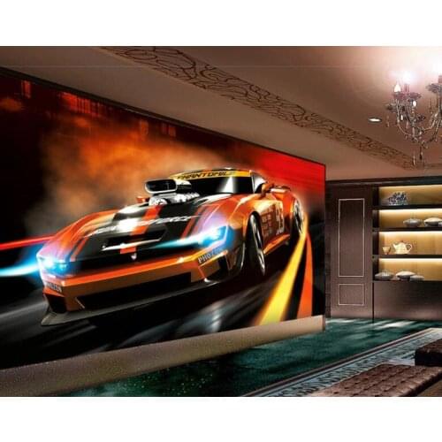 Custom 3D Photo Wallpaper Dynamic Fashion Sports Car Modern Bar KTV Background Wall Sticker Mural 3D