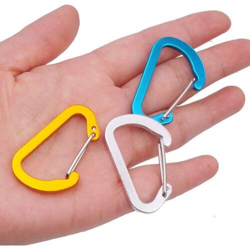 5/10PCS D-Type Aluminum Alloy Carabiner Buckle Camping Equipment Backpack Buckle Water Bottle Hanging Buckle Snap Hook Keychain