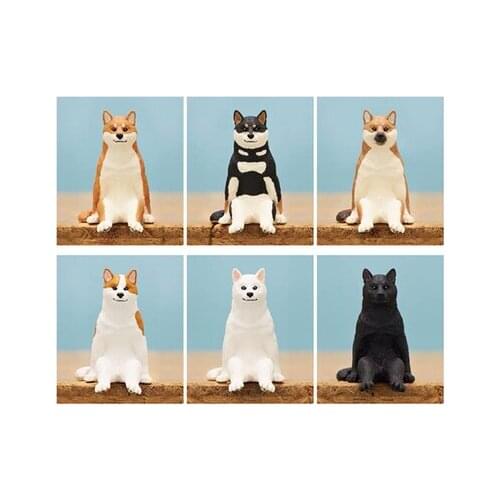 Pvc figure model toy sitting dog 6pcs/set