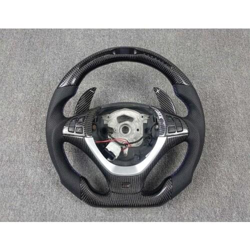 For BMW e71 X6 Carbon Fiber Steering Wheel With LED and Paddle Shiter