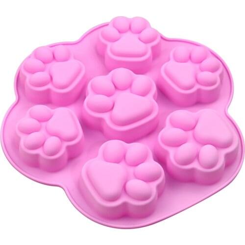Silicone Mold Lovely Dog Cat Paw Pattern Ice Cube Soap Fondant Decoration Silikon Form Cake Decorating Tools Baking Tools M142