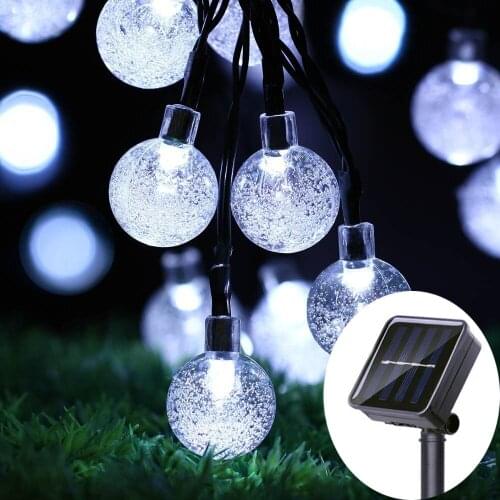 2019 Solar Lamp 22M 200Led Crystal Ball Globe Waterproof Warm White Fairy Light Garden Decoration Outdoor Solar Led String