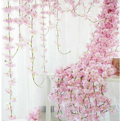 Simulated Sakura Rattan Air Conditioning Tube Cover Rattan Chair Decoration Wedding Set Door Head Wall Decoration Flowers