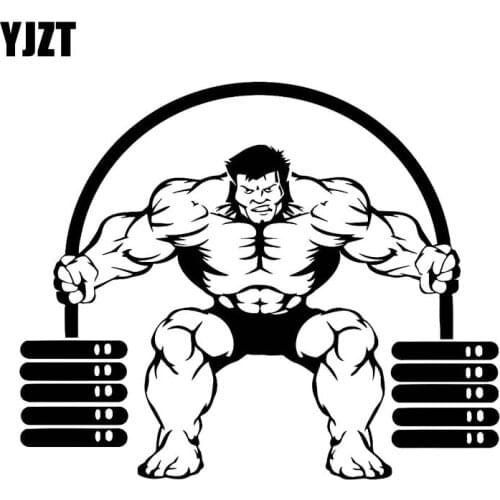 YJZT 16.7CM*13.7CM Gym Muscled Iron Sport High-quality Car Sticker Fashion Car Styling Black/Silver C31-0045