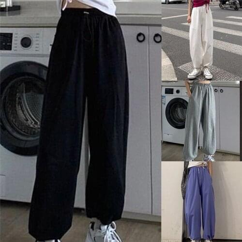Woman Pants Streetwear Korean Style Loose Joggers Women Sweatpants Grey High Waist Comfort Simple Basic Casual Fashion Trousers