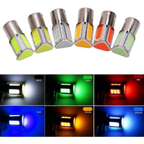 1Pcs S25 1156 LED P21W BA15S 4 COB Car Turn Signal Light Tail Brake Bulb 12V 1157 BAY15D Auto Parking Backup Reverse Bulb