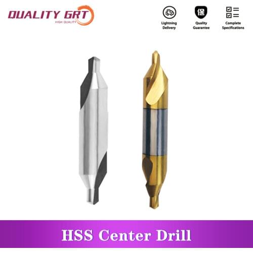 10pcs Quality Grt HSS Center Drill Bit 60 Degree Countersinks Angle Bit Metal Drill Bit HSS titanium spiral Center drill Process
