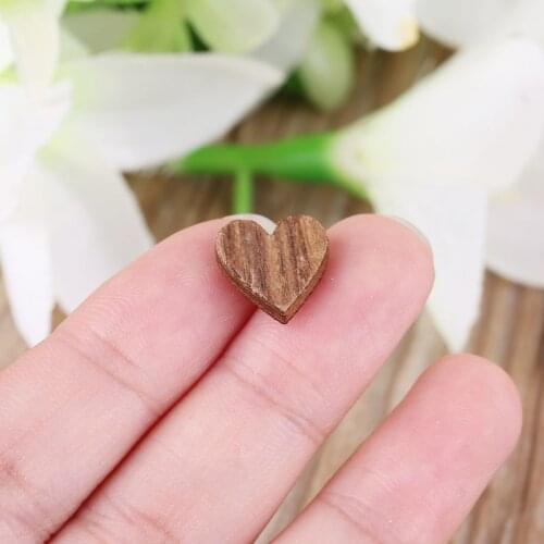 100x Rustic Blank Wooden Love Heart DIY Scrapbooking Wedding Table Scatter Decor