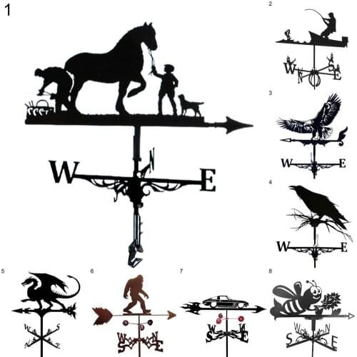 80% Hot Sales!! Metal Stake Exquisite Animal Shape Stainless Steel Hollow Wind Vane Sign Ornament for Decorating