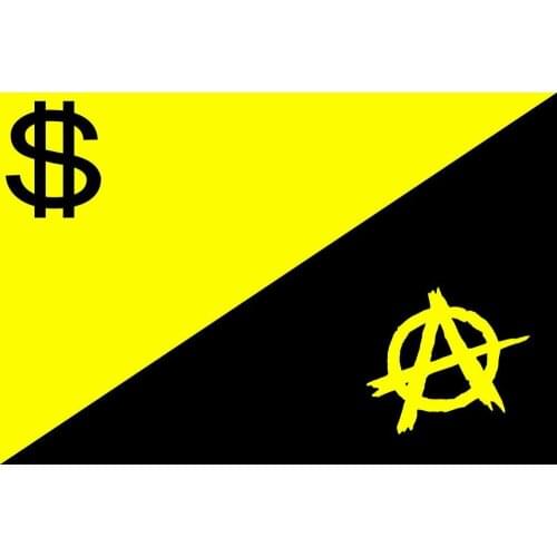 90*150cm Large Indoor Outdoor Capitalism Flags vs Anarchism flag