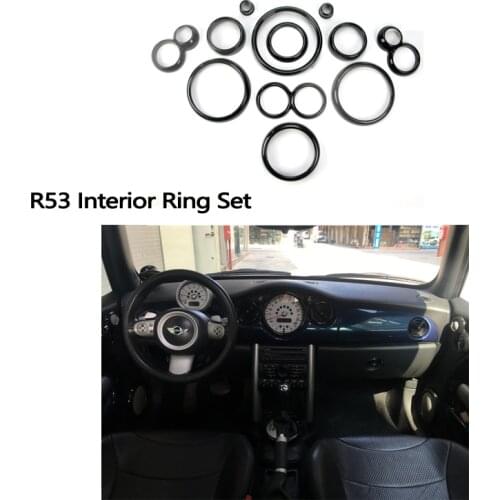 Brand New ABS Plastic UV Protected Interior Rings Mini Ray Style Many Color Optopn For mini cooper R50 R52 R53 (12 Pcs/Set)