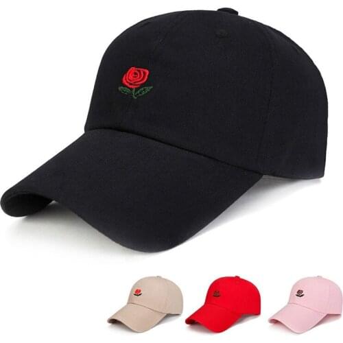 New Rose Baseball Caps Women Snapback Cap Flower Summer Embroidery Curved Spring Snapback Caps Men Trapback Hip Hop Hats Bone