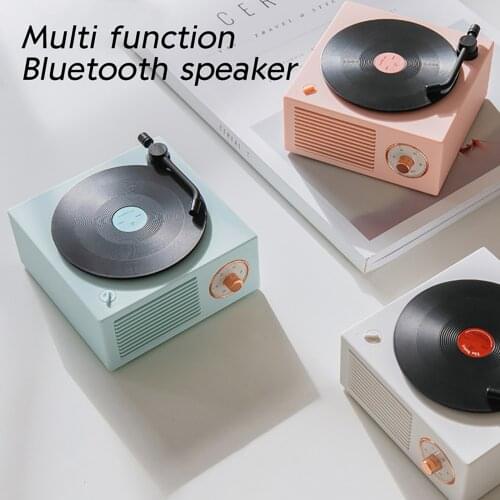 Vinyl record bluetooth speaker Player Speaker Hifi Bass TF Card Portable haut-parleur speaker box retro style sans fil musique