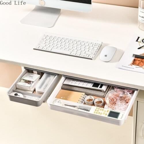 Large Computer Desk Drawer Invisible Storage Box Office Desktop Finishing Dormitory Stationery Makeup Storage Drawers