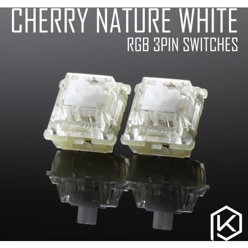 Cherry rgb smd silent nature white 3pin switch for custom mechnical keyboard xd64 xd60 eepw84 gh60 tada68 rs96 87 104 108