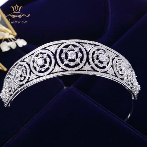 Top Quality Luxurious Sliver Full Zircon Sparkling Brides Crowns Tiaras Plated Crystal Wedding Dresses Hair Accessories