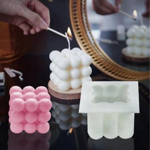 Square Cube Candle Mould 3D Silicone Soy Aromatherapy Wax Mold For DIY Handmade Candle Soap Pastry Crafts Supplies Wedding Gift