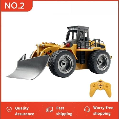 HUINA 1：18 RC Truck Snow Plow Caterpillar Wheel Shovel Loader Metal Bulldozer Construction Vehicles For Kids Hobby Toys Gifts