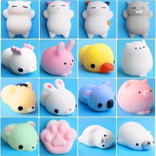 25/100pc Mochi Squishy Toys with Cute Bag Stress Toy Reward Toys for Kids Kawaii moj moj Adult Venting Child Gift