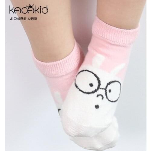 Kacakid 2019 New Super White Bear Rabbit Lion Cartoon Newborn Baby Boys Girls Cotton Anti Slip Socks Children Kids School Socks