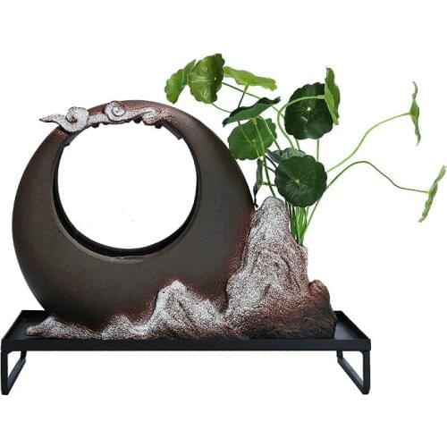 Chinese Creative Water Fountain Humidifier Lucky Feng Shui Living Room Office Home Craft Decoration Gifts desk decoration