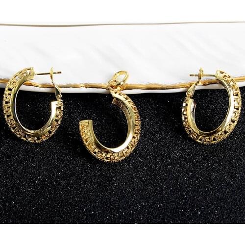 Fashion Jewelry Jewelry Sets For Women Earrings Pendant Hollow 2020 Clip Earrings Jewelry Sets For Trendy Daily Wear Gift