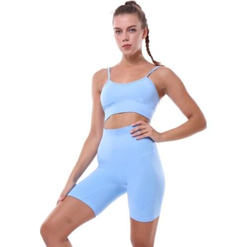 Yoga Sets Women Gym Sports Set Elastic Sports Hight Waist Leggings Sportswear Workout Sets Women Yoga Sets Women Gym Sports Set