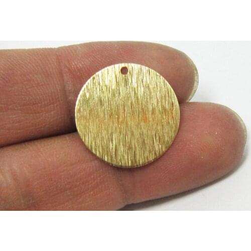 Brass charms 20x0.5mm Textured Round disc Raw brass earrings findings -50pcs R121