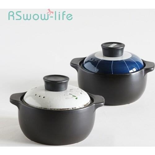 Kitchen Cookware Casserole Heat-resistant Stone Pot Health Pot 1.6L Household Casserole Gift Box Set Ceramic Stew Pot