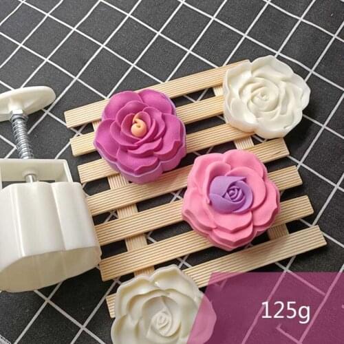Moon Cakes Moulds Rose Design Hand Pressure Fondant Decoration Cookie Cutters for Kitchen Baking Cookie Baking Gadgets