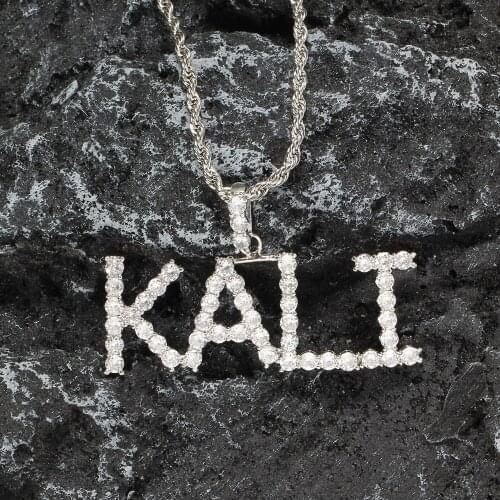 Custom letters Pendants Mens Mirco Pave Prong Setting Zircon Necklace Jewelry CP09