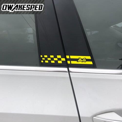 2PCS Car B Pillar Sticker Auto Tuning Accessories For Audi A4 B5 B6 B7 B8 A3 8P 8V 8L A5 A6 C6 C5 C7 A1 A7 A8 Q2 Q3 Q5 Q7 TT RS5