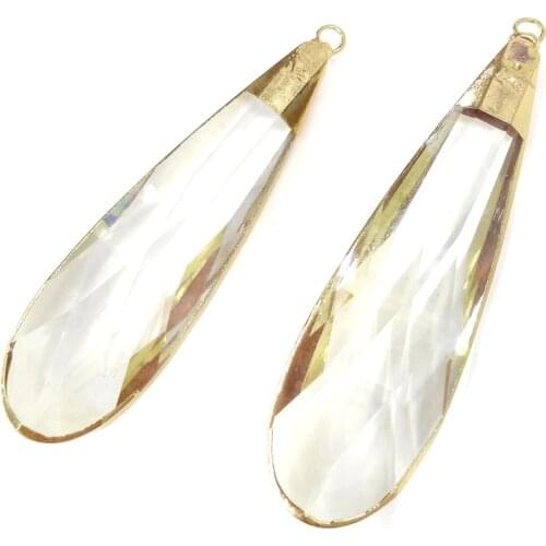 Natural Stone Hot Selling Trendy Quartz Pendants Necklace Pendant for Jewelry Making DIY Necklace Size 20x80mm