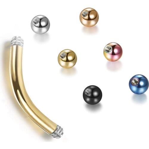 Latest 10 / Package Stainless Steel Nail Color Eyebrow Circular Steel Nail Curved Rod Nose Lip Nail Body Piercing Jewelry