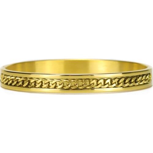 New 8mm High Quality Luxury Cable chain men bangle Hip Hop Punk Titanium stainless steel bracelets & bangles for men jewelry