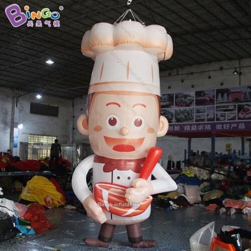 Personalized 3.5m high hanging inflatable chef cartoon character / 11.5 feet giant inflatable chef toy