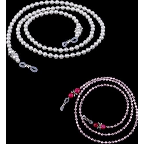 Luxury Faux Pearl Beaded Eyeglass Chain Sunglass Holder Strap Lanyard Cord 65cm