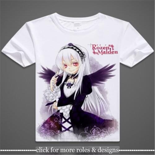 Rozen Maiden Suigintou New Cosplay Costume Cloth Adult Kids Child Short Sleeve T Shirt T-shirt
