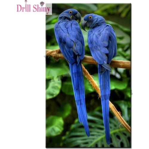 Needlework diy diamond painting cross stitch kits full resin square 5D diamond embroidery Mosaic Home Decor animal parrots