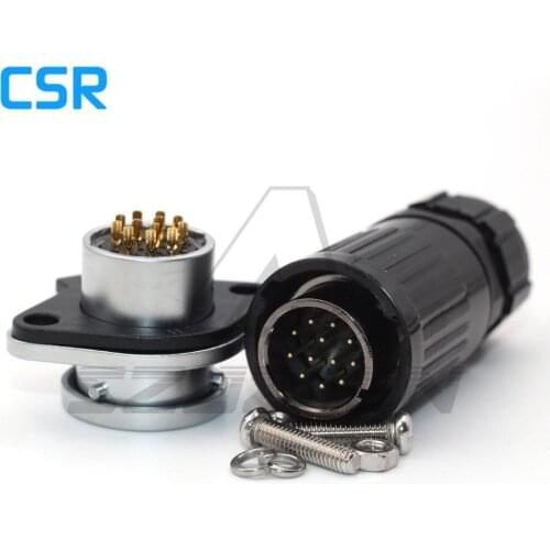 HP20 series, 12pin waterproof connector panel mount Aviation plug socket connectors, IP67 , 5A Forrest River RV Solar Ports