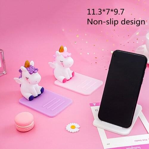 Universal Anti-Slip Phone Holder Cute Cartoon Unicorn Mobile Phone Desk Bracket Stand Tablets For All Phone Desk Decoration