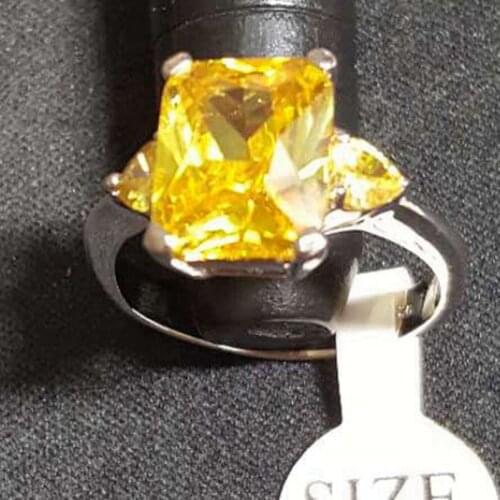 SHUNXUNZE Vintage Wedding Rings Jewelry & Accessories For Women Low Price Champagne Cubic Zirconia Rhodium Plated R133 size 6 9