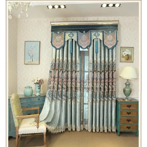 High quality customized European and American luxury embroidery curtains Chinas top embroidery crafts villa bedroom curtains