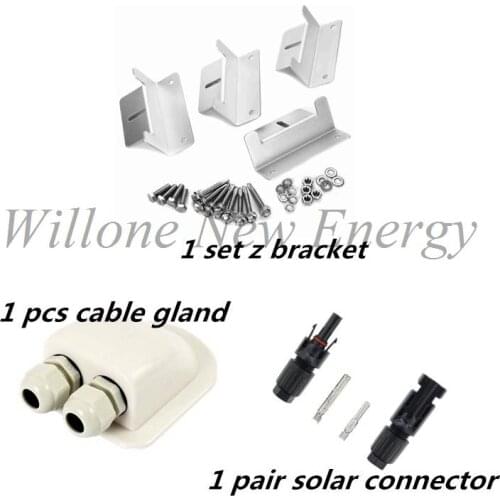 Willone Free Shipping 1 set Z Style Solar Panel Brackets Stainless Steel Solar Panel Mounting Brackets Sets For RV Boat Off Grid