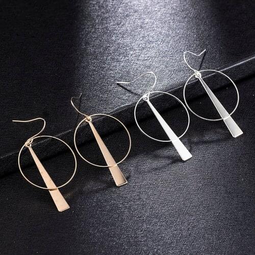 Round Earring for Womens Gold Color Meatal Ear Ring Jewelry Alloy Geometric Hoop Statement Earrings 2021 Fashion Valentine Gift