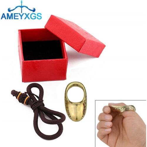 1Pc 16-23mm Archery Thumb Ring Finger Tab 8 Sizes Brass Thumb Protector Gear Finger Guard Outdoor Training Shooting Accessories