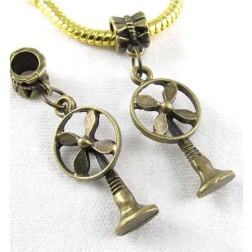 Vintage Bronze Large Fan Charms Pendants For Jewelry Making Findings Bracelets Crafts Handmade Accessories DIY Gifts 10pcs Z475