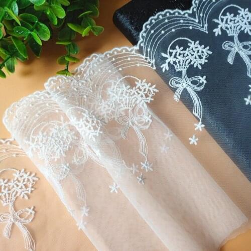 19 Yards 17.5cm Wide Mesh Embroidery Lace Fabric Handmade DIY Garment Needlework Sewing Accessories Clothing Decoration 233