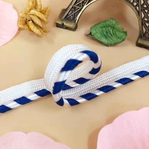 3M White Blue Rope TextileTwisted Braided Piping Lip Cord Trim Pillow Cushion Trim Upholstery Edging Trim DIY Sewing Supplies